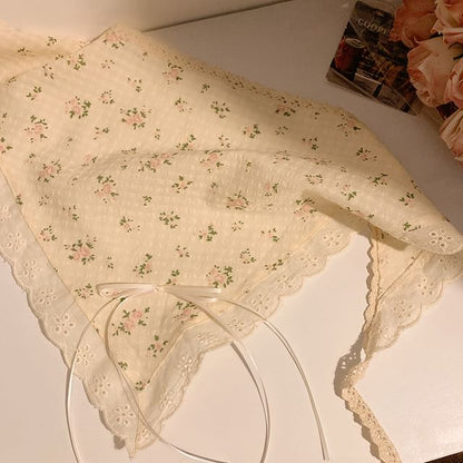 Designs) Trim Floral / Lace Scrunchie Bandana (Various FashionChic