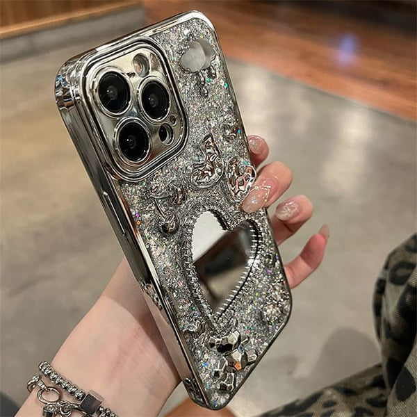 Heart Strap Set Case Mirrored Phone / FashionChic