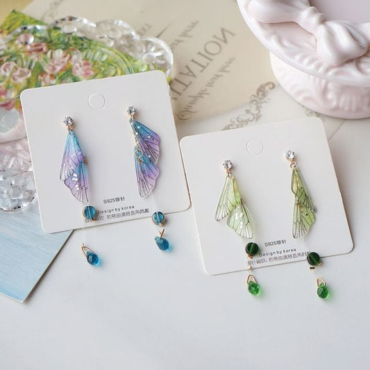 Alloy Butterfly Crystal Earring Faux Dangle FashionChic