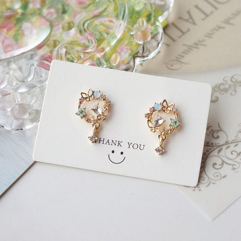 Rhinestone Earring Drop Alloy Butterfly FashionChic