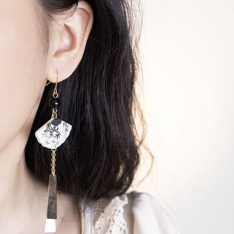 Earring Fan Dangle Alloy FashionChic
