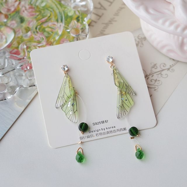 Alloy Butterfly Crystal Earring Faux Dangle FashionChic