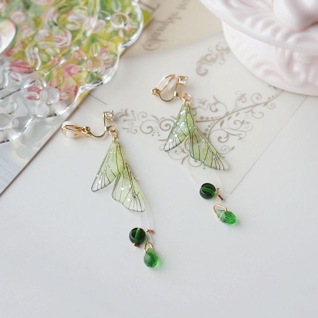 Alloy Butterfly Crystal Earring Faux Dangle FashionChic