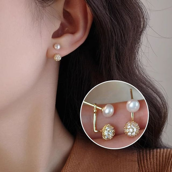 Jacket Faux Rhinestone Pearl Ear FashionChic