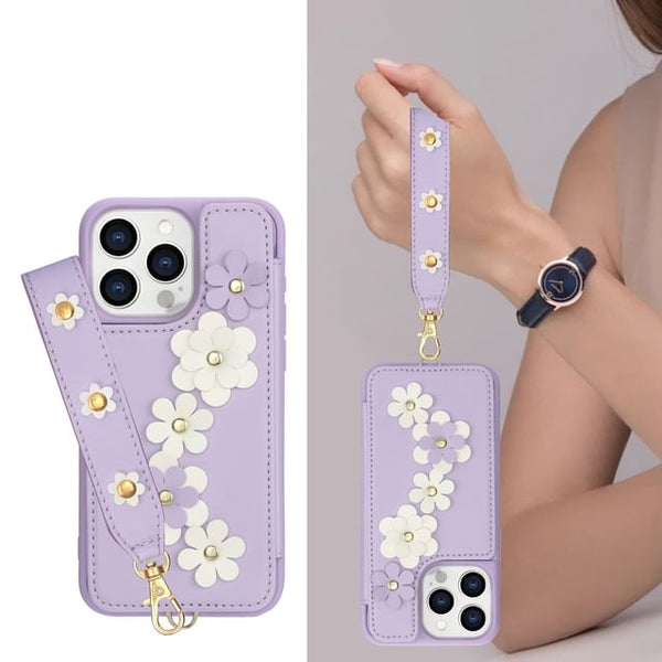 Leather Faux Phone Floral Case FashionChic