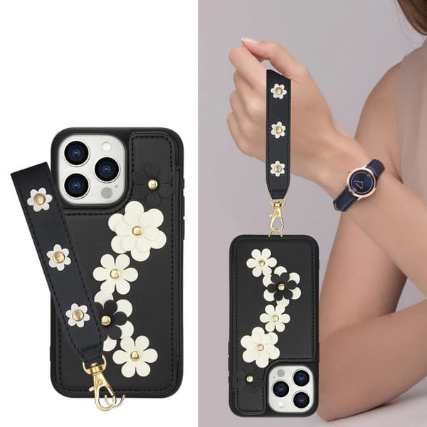 Leather Faux Phone Floral Case FashionChic
