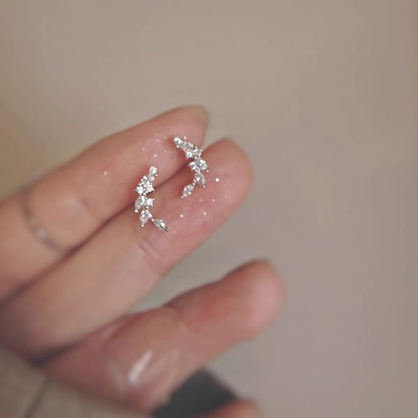 Stud Silver Sterling Ear Rhinestone FashionChic