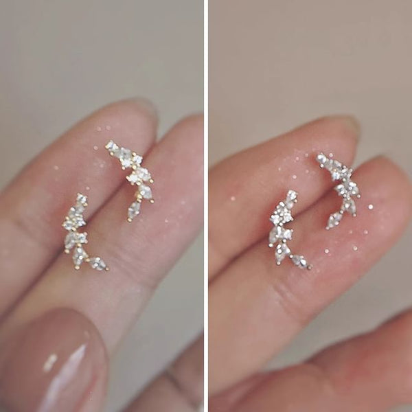 Stud Silver Sterling Ear Rhinestone FashionChic