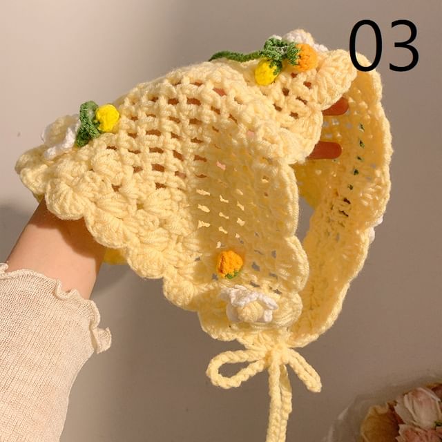 Bonnet Hair Hat Floral Tie / Crochet FashionChic