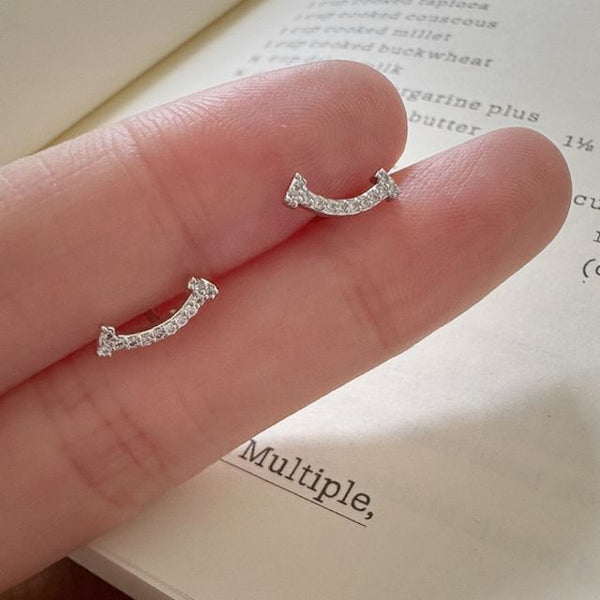 Stud Silver Earring Rhinestone Sterling FashionChic