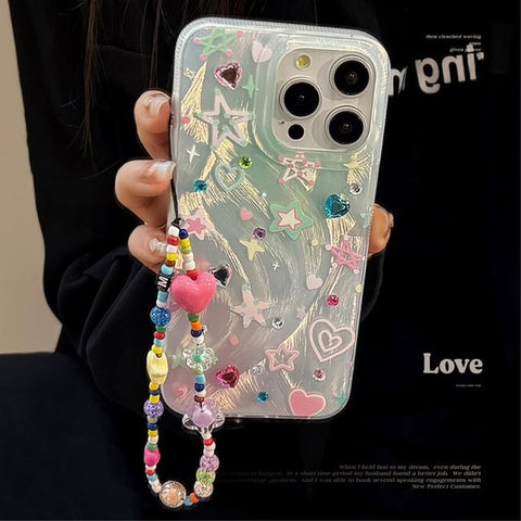 Decoration / Set Phone Strap Star Case Adhesive Rhinestone FashionChic