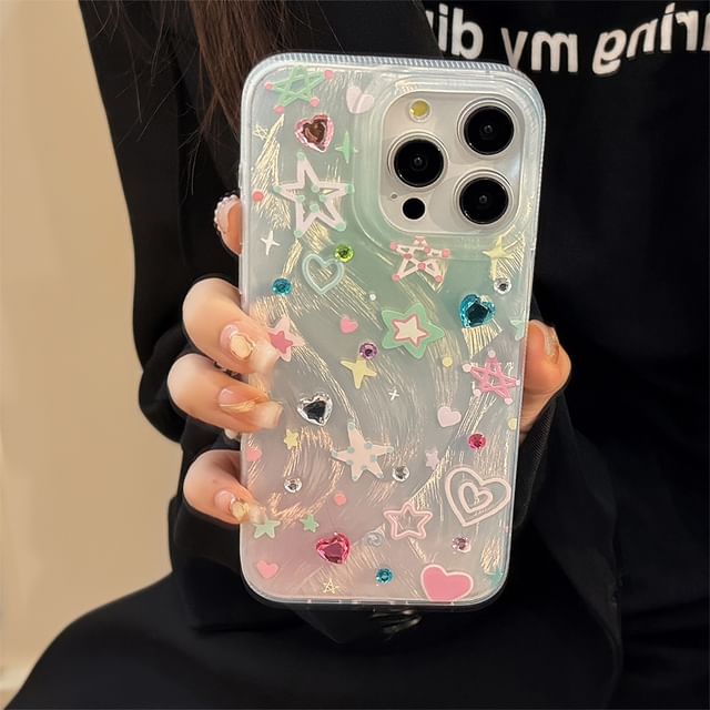 Decoration / Set Phone Strap Star Case Adhesive Rhinestone FashionChic