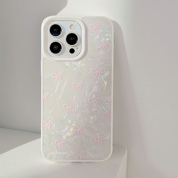 Faux Strap / Adhesive Set Bow Phone Pearl Case Decoration FashionChic