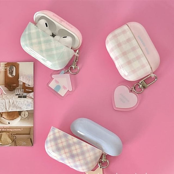 Charm Pro Designs) AirPods (Various Case Skin Plaid Earphone / FashionChic