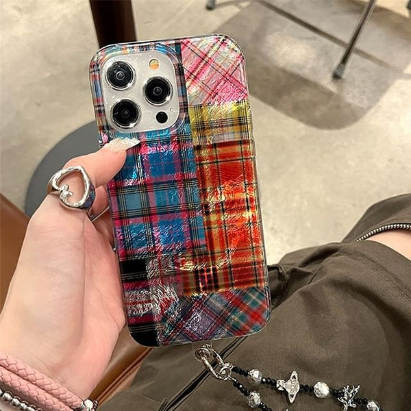 Phone Case Plaid Holographic FashionChic