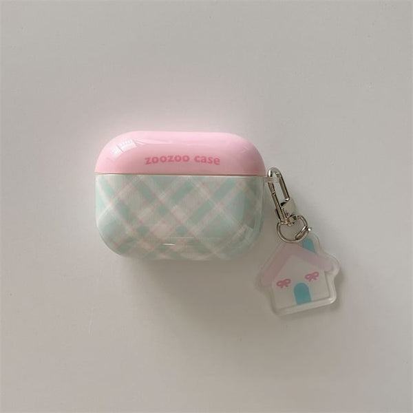 Charm Pro Designs) AirPods (Various Case Skin Plaid Earphone / FashionChic
