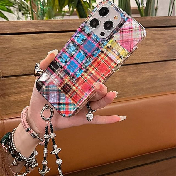 Phone Case Plaid Holographic FashionChic