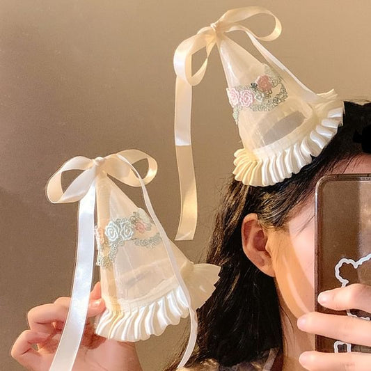 Ruffle Embroidered Hat Party FashionChic