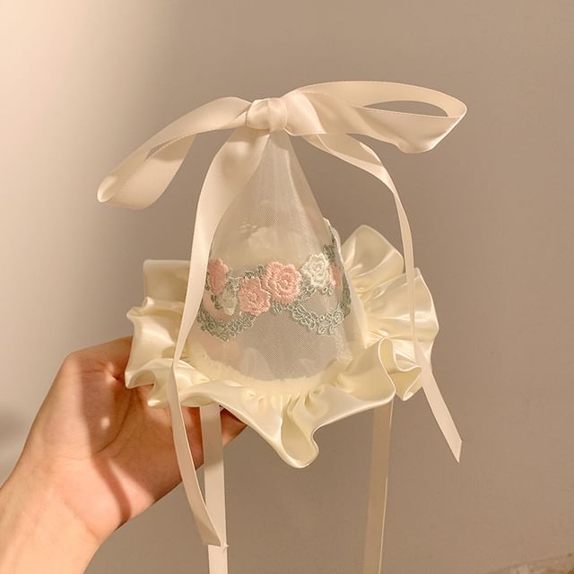 Ruffle Embroidered Hat Party FashionChic