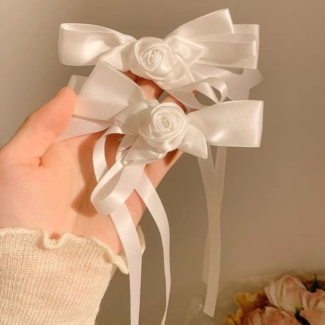 Flower Bowknot Clip Hair FashionChic