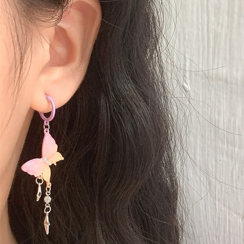 Drop Butterfly Earring Fringed Star Huggie FashionChic