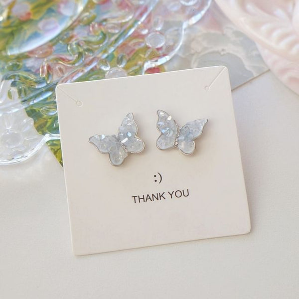 Clip-On Ear / Earring Butterfly Faux Crystal Stud FashionChic