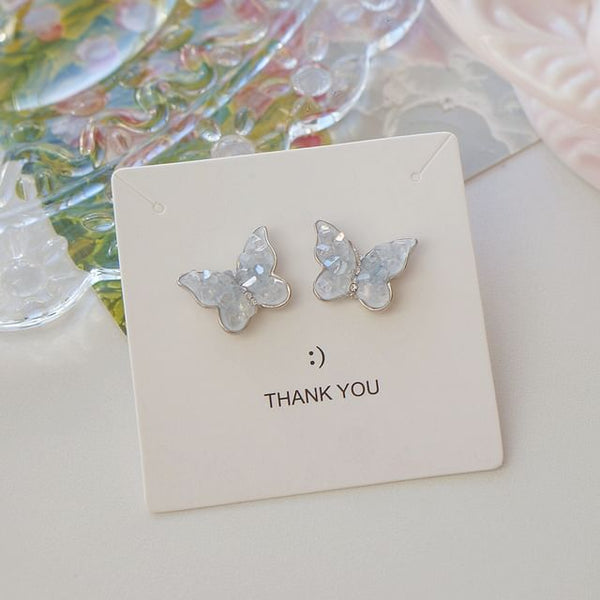 Clip-On Ear / Earring Butterfly Faux Crystal Stud FashionChic