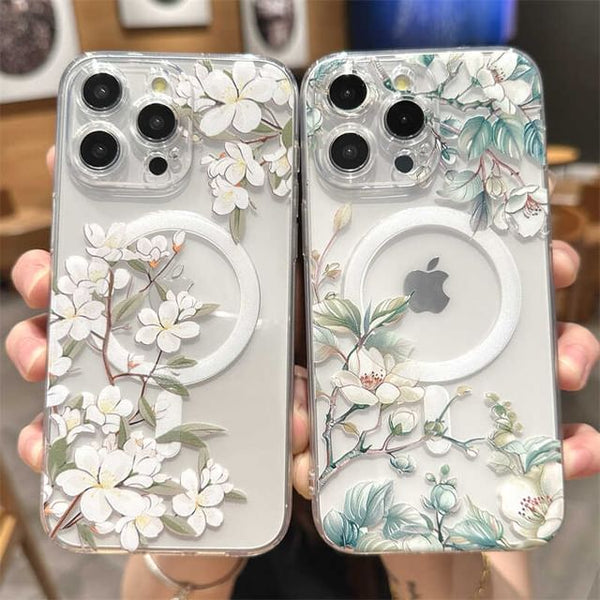 MagSafe) Floral Case Phone Magnetic with (Compatible FashionChic
