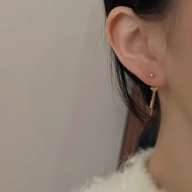 Alloy Earring Heart Threader FashionChic