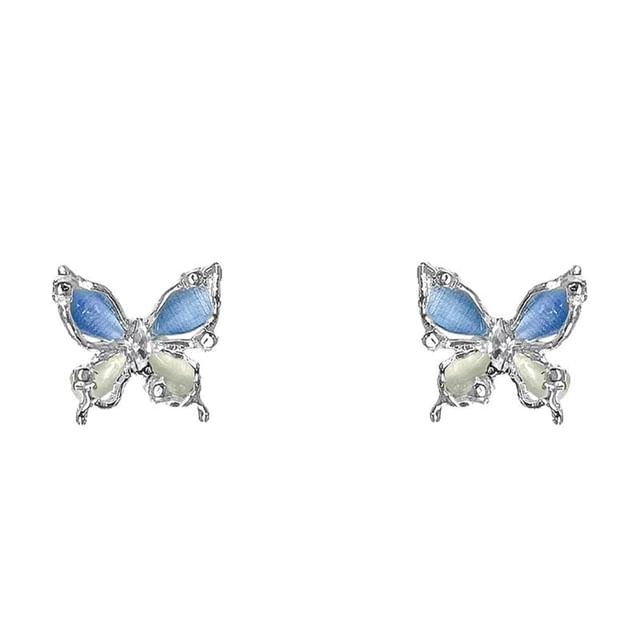 Eye Faux Stud Stone Alloy Cat Earring Butterfly FashionChic