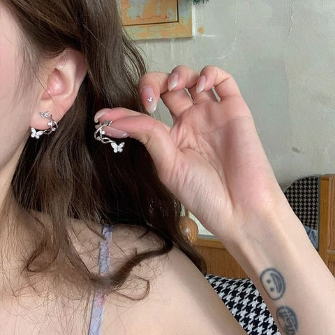 Earring Alloy Butterfly Huggie FashionChic