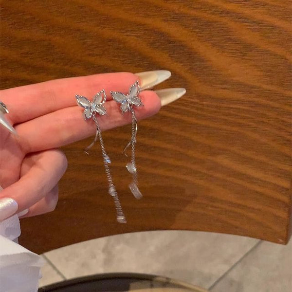 Earring Eye Alloy Butterfly Faux Dangle Stone Cat FashionChic