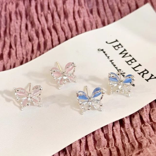 Eye Faux Stud Stone Alloy Cat Earring Butterfly FashionChic