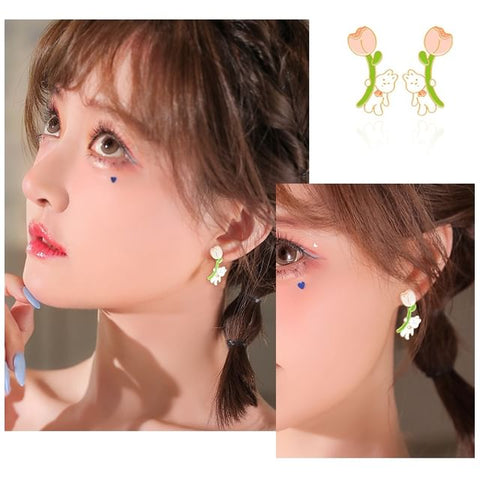 Sterling Various Earring Silver Cuff Designs ( ) Rabbit Cartoon Ear / Stud FashionChic