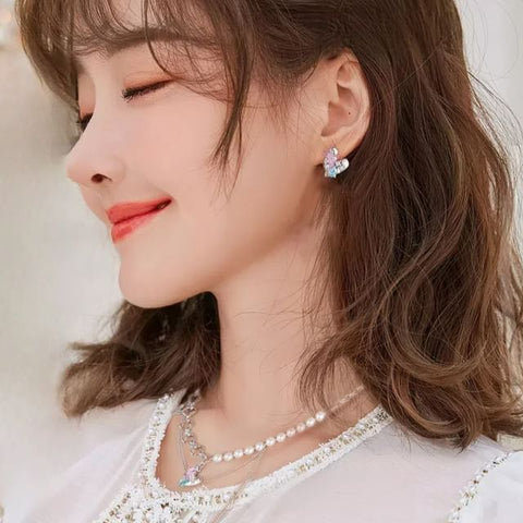 Sterling Stud Cuff Heart Ear Earring Silver Panel / FashionChic