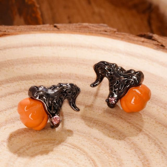 / Stud Silver Halloween Cuff Earring Sterling Ear Pumpkin Phantom FashionChic
