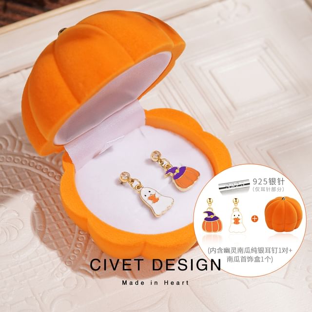 Velvet Halloween Phantom Earring Pumpkin Jewelry + Box FashionChic