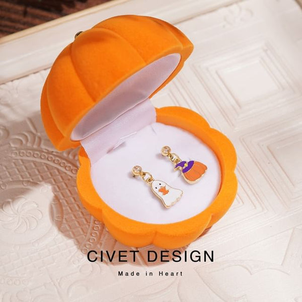 Velvet Halloween Phantom Earring Pumpkin Jewelry + Box FashionChic