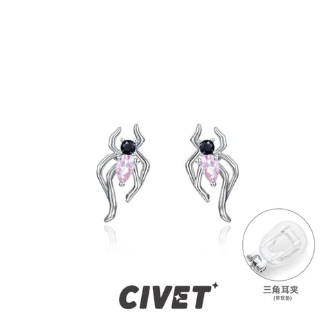 Earring Sterling Cuff Stud Simple Spider Ear / Silver FashionChic