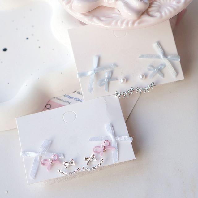 of 3 Bow Earring Set Pairs: FashionChic