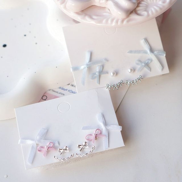 of 3 Bow Earring Set Pairs: FashionChic