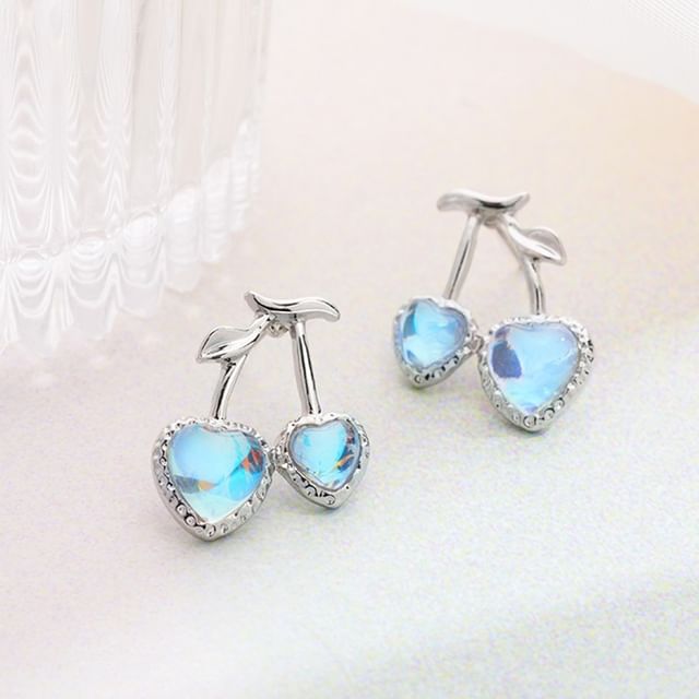 Earring Cherry Heart / Stud Clip-On FashionChic