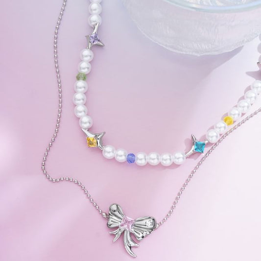 Layered Ribbon Necklace FashionChic