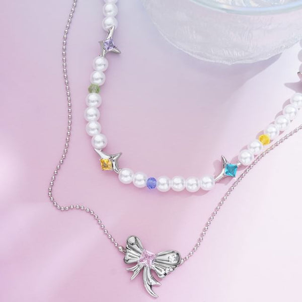 Layered Ribbon Necklace FashionChic