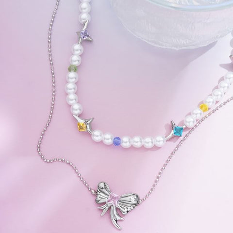 Layered Ribbon Necklace FashionChic