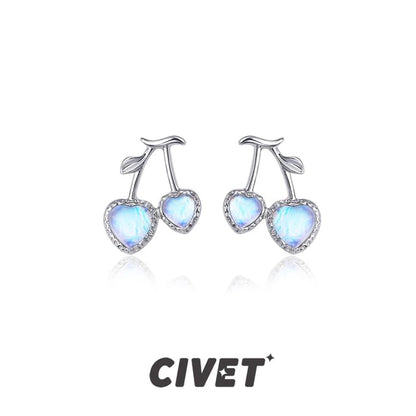 Earring Cherry Heart / Stud Clip-On FashionChic