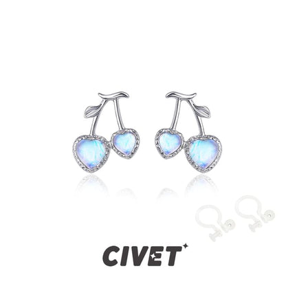 Earring Cherry Heart / Stud Clip-On FashionChic