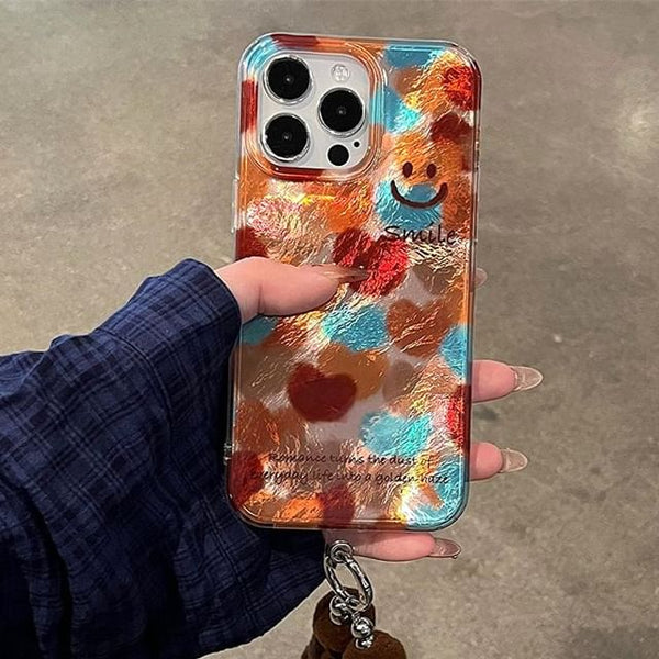 Case / Pom Set Phone Smiley Strap FashionChic