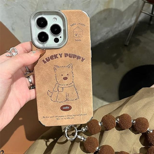 / Pom Case Dog Strap Set Phone FashionChic