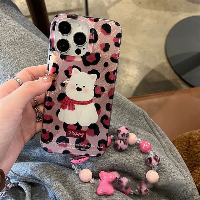 Dog Print Leopard Strap Set Case Phone / FashionChic